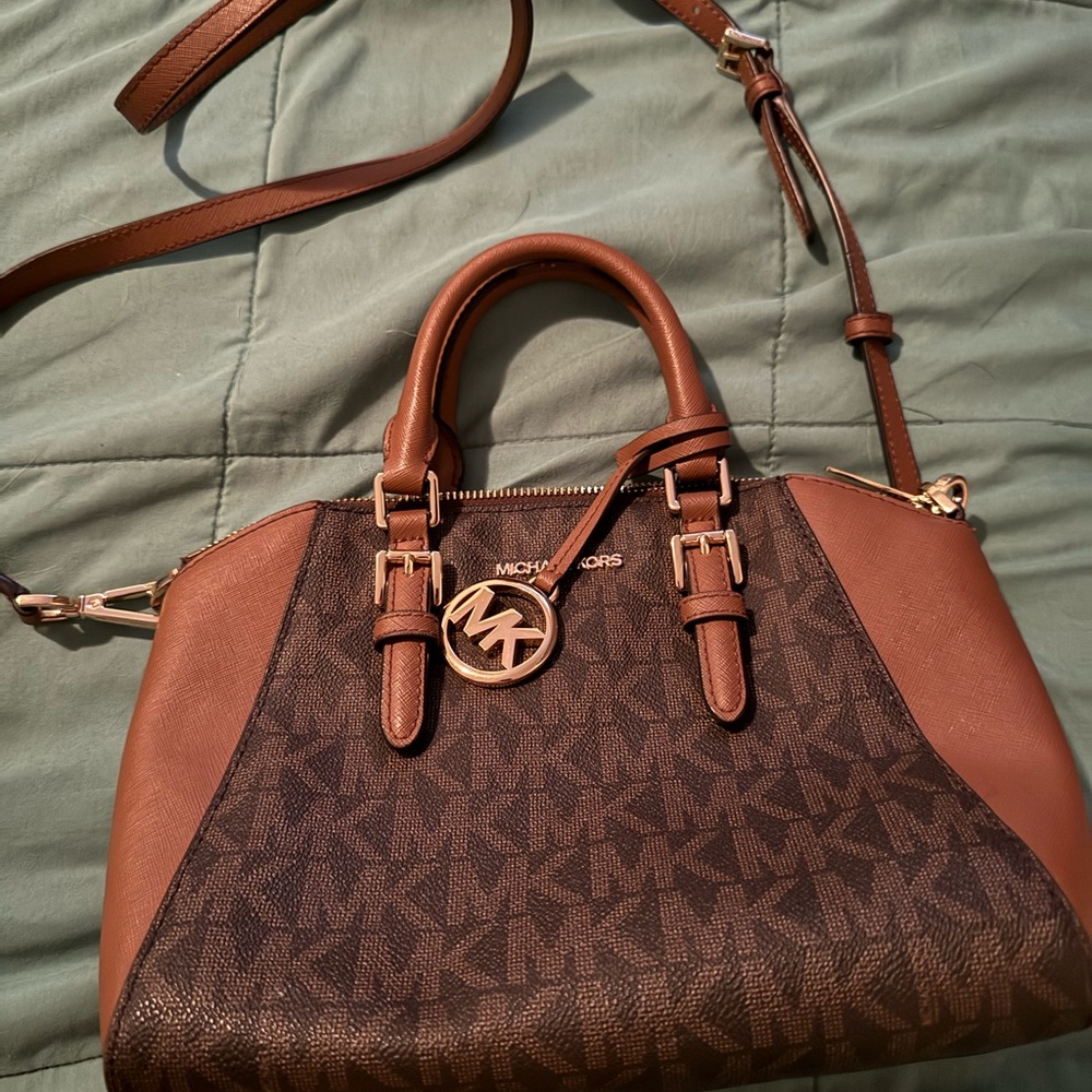 Michael Kors Brown Satchel with Gold Hardware